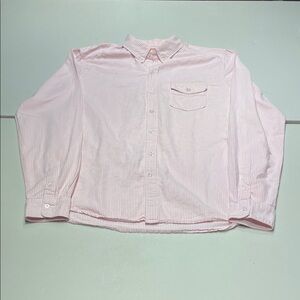 J. Press size large Pink and white Striped “no tuck” Oxford Cloth Button Down